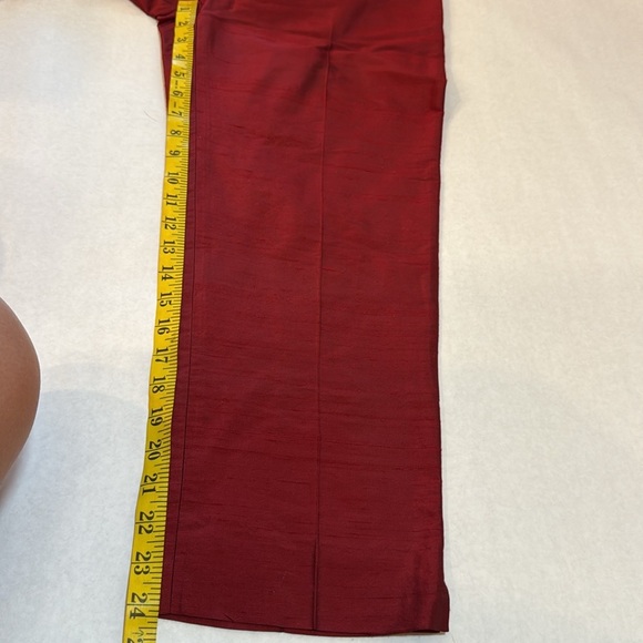 VTG Finity Studio Red 100% Silk 2-Piece Pantsuit Blazer & Trousers Women’s Sz 6 - Picture 11 of 14